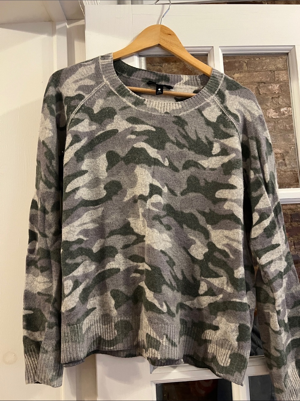 Aqua Camo Crewneck Sweater in Camp Gray and Green